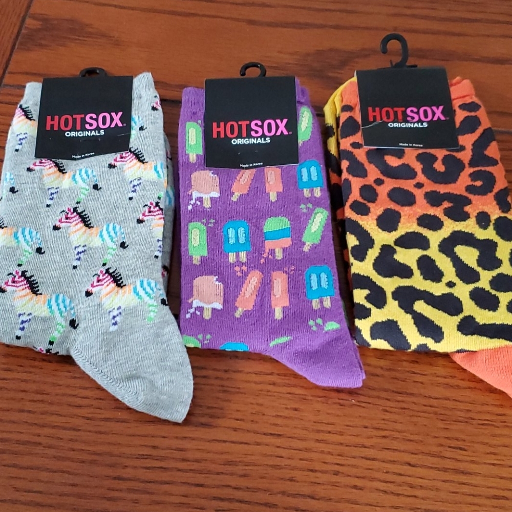 Hot Sox 3 pair Novelty Socks NWT